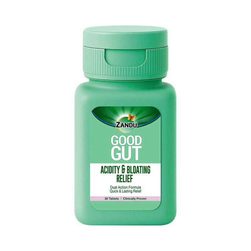 Zandu Good Gut Acidity & Bloating Relief Tablet (bottle of 30 tablets)