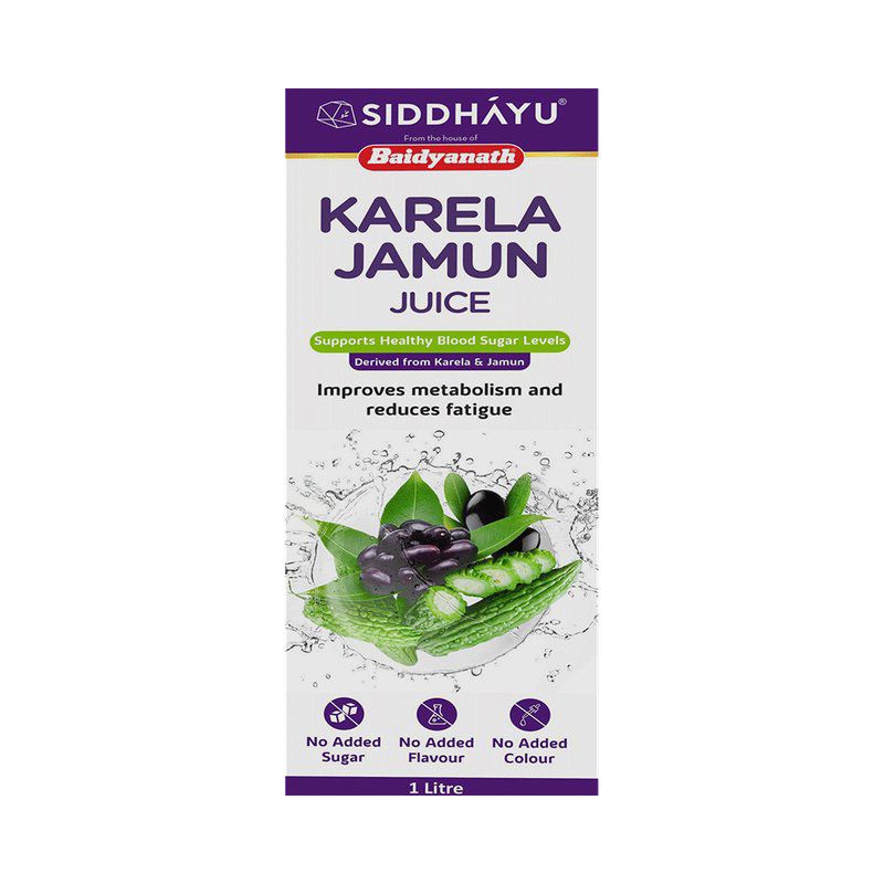 Baidyanath (Nagpur) Karela Jamun Juice for Blood Sugar Management (bottle of 1 Ltr Juice)