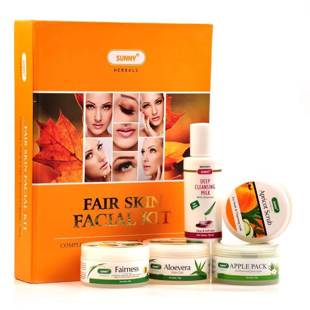 Sunny Herbal Fair Skin Facial Kit (Cleansing Milk + Scrub + Gel + Cream + Face Pack) (50g)