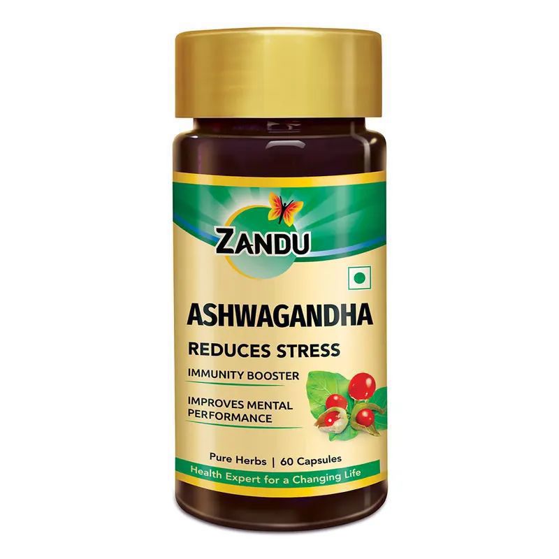 Zandu Pure Ashwagandha Capsules 60 N Caps