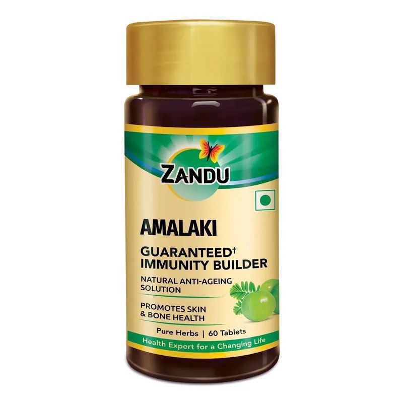 Zandu Amalaki Amla Tablets for Immunity, Gut, Skin, Hair & Bone Heath (60 Tablets) 60 Tabs