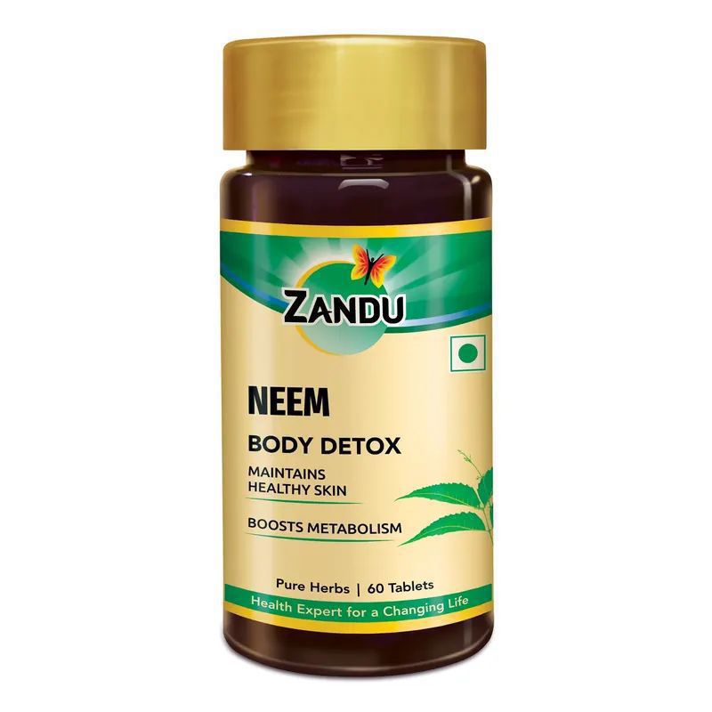 Zandu Neem Tablets For Acne and Pimple Free Skin (Made With 100% Pure Neem Extract) (60 Tabs)