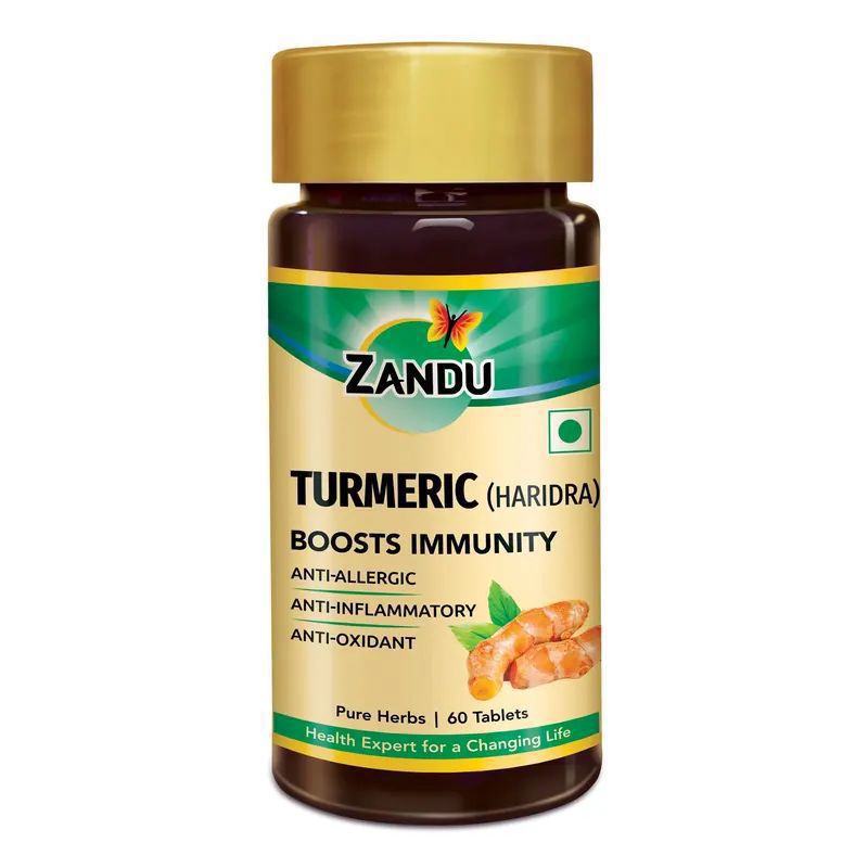 Zandu Turmeric Tablets for Immunity Boost & Inflammation Relief (60 tabs) 60 Tabs