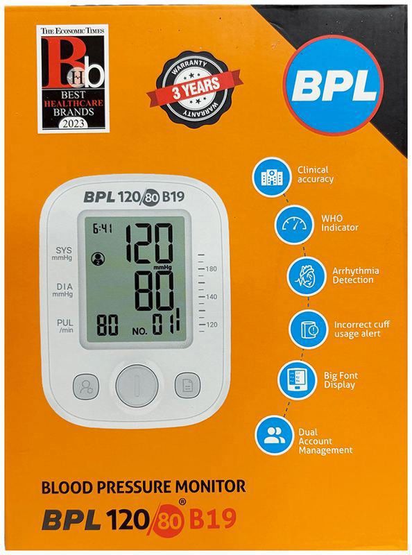 BPL Medical Technologies B19 Digital Blood Pressure Monitor with USB, LCD Display - White (box of 1 unit)