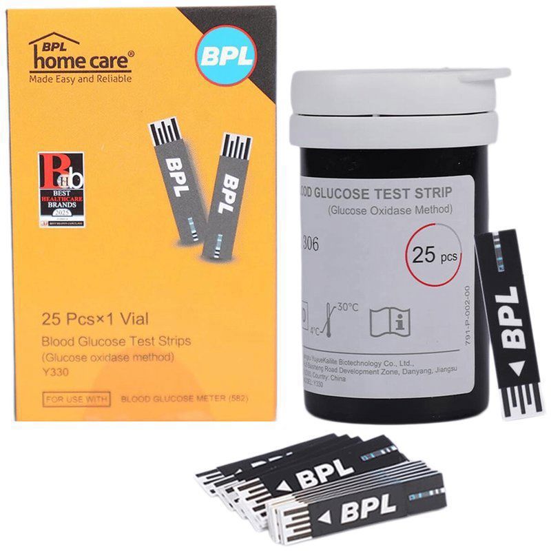 BPL Medical Technologies Blood Gluco Test Strips - Black (box of 25 test strips)