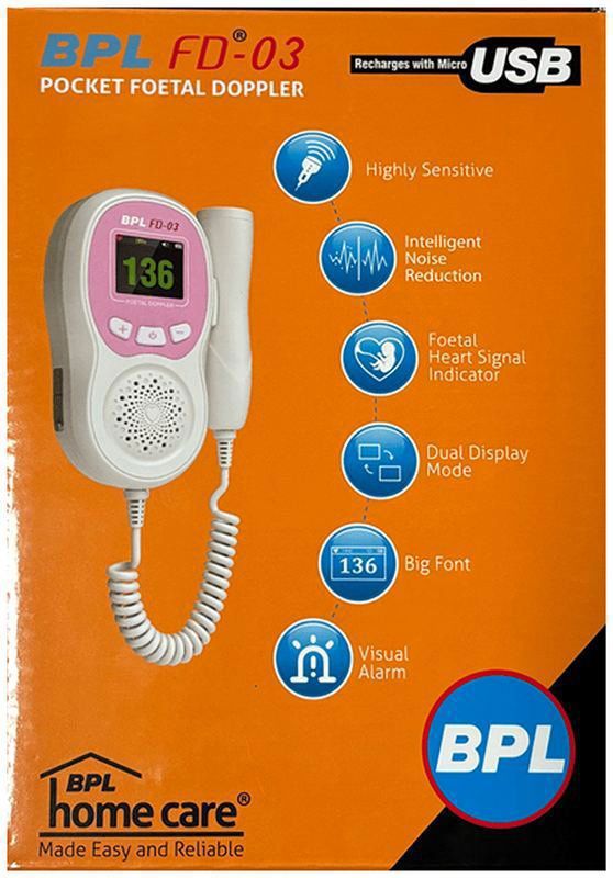 BPL Medical Technologies FD-03 Fetal Doppler - Pink & White (box of 1 unit)