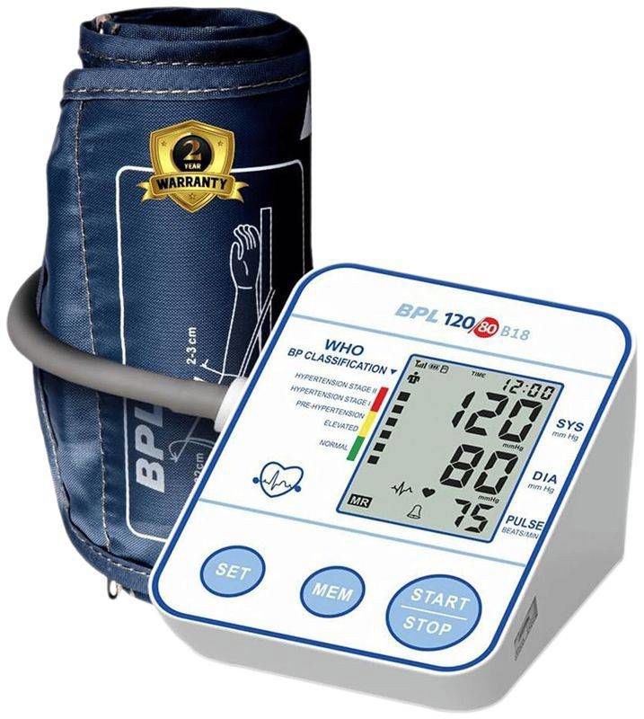BPL Medical Technologies B18 Digital Blood Pressure Monitor with USB, LCD Display - White (box of 1 unit)
