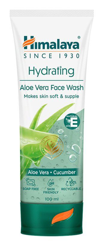 Himalaya Hydrating Aloe Vera Face Wash with Cucumber Extract - Softens & Cools Dry Skin (tube of 100 ml face wash)