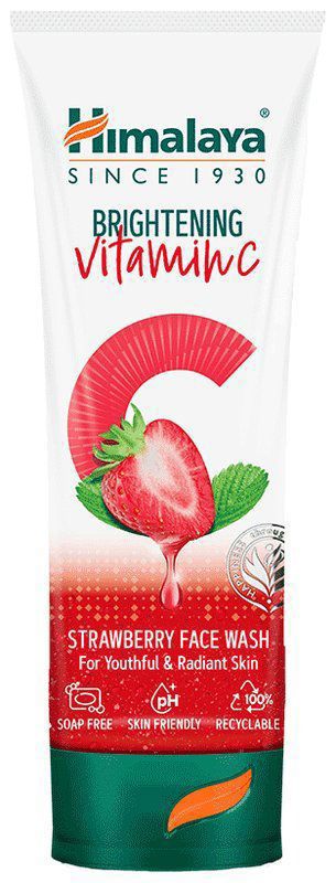 Himalaya Brightening Vitamin C Face Wash Strawberry (tube of 100 ml face wash)