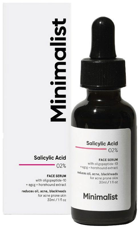 Minimalist Salicylic Acid 2% Face Serum - Reduces Oil, Acne & Blackheads - Face Care Product for Acne-Prone Skin (bottle of 30 ml serum)