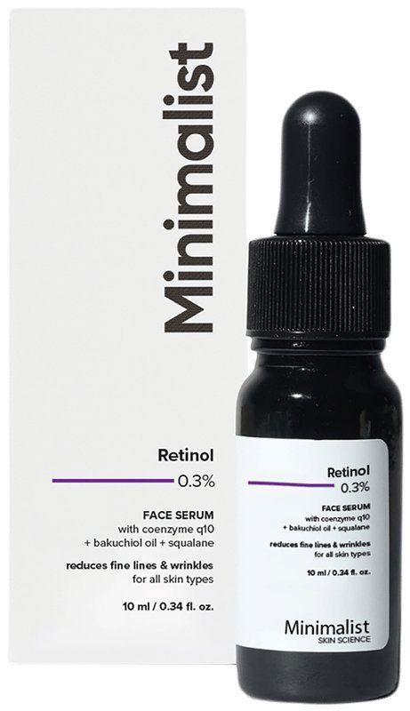 Minimalist 0.3% Retinol Face Serum - Fights Ageing and Reduces Fine Lines (bottle of 10 ml serum)
