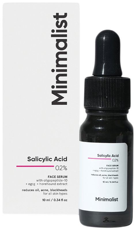 Minimalist Salicylic Acid 2% Face Serum - Reduces Oil, Acne & Blackheads - Face Care Product for Acne-Prone Skin (bottle of 10 ml serum)