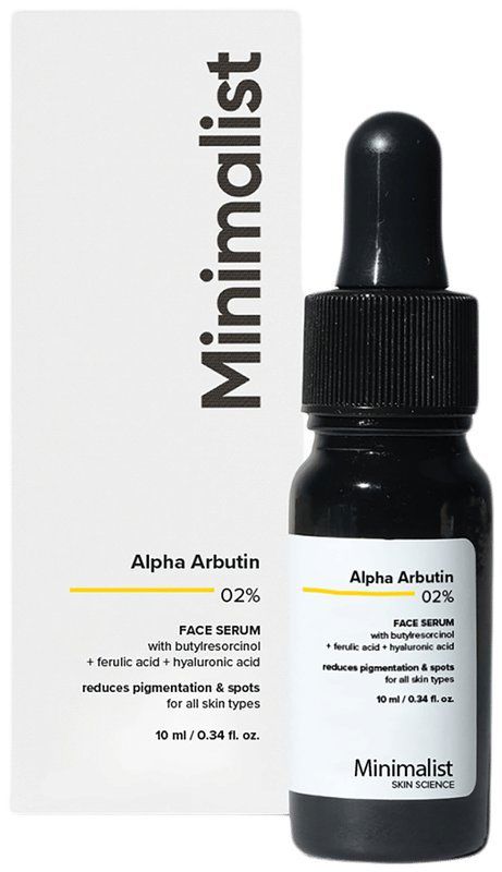 Minimalist 02% Alpha Arbutin Face Serum - Fights Pigmentation and Dark Spots (bottle of 10 ml serum)