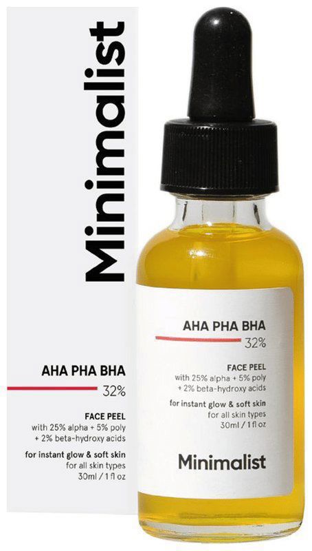 Minimalist 32% AHA PHA BHA Face Peel - Smoothens Texture and Cleanses Pores (bottle of 30 ml serum)