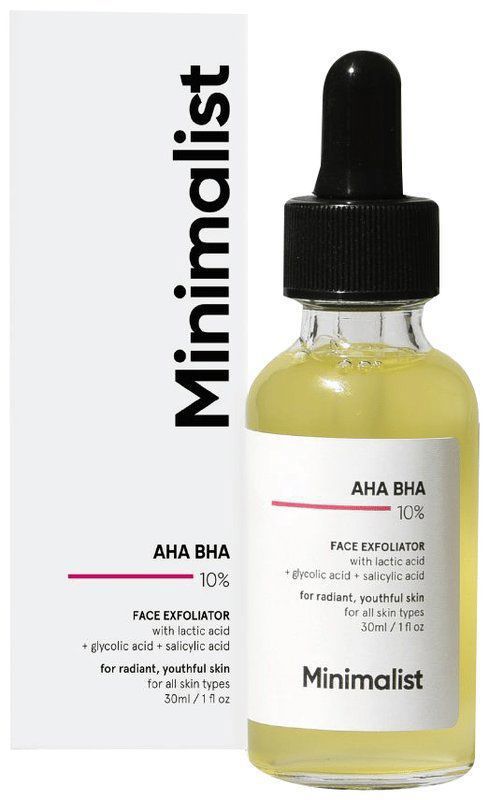 Minimalist 10% AHA BHA Face Exfoliator - For Youthful Skin (bottle of 30 ml liquid)