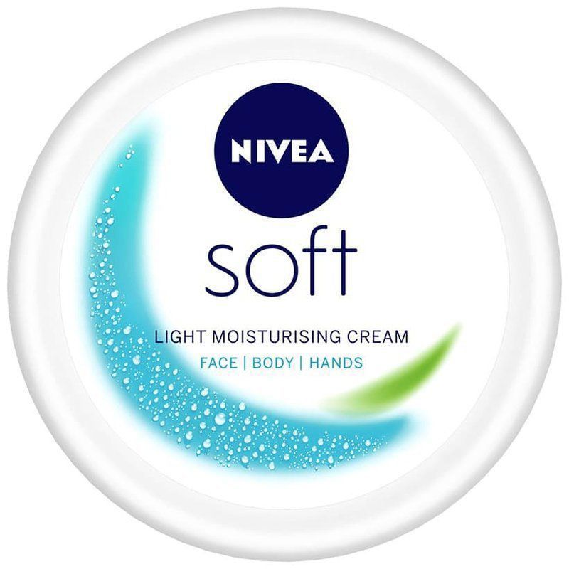 Nivea Soft Light Moisturiser for Face, Body & Hands - Quick Absorbing Face Care Product for All Skin Types (jar of 100 ml cream)