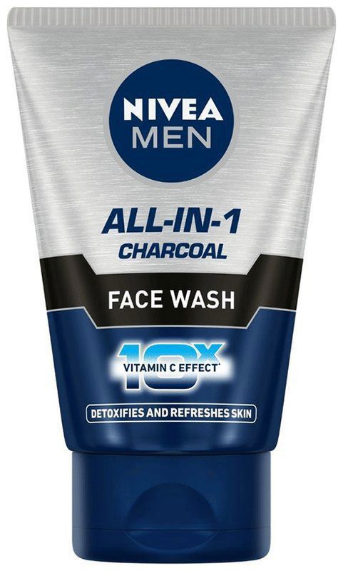 Nivea Men Face Wash-All in 1 Charcoal to Detoxify & Refresh Skin with 10x Vitamin C Effect (tube of 50 gm face wash)