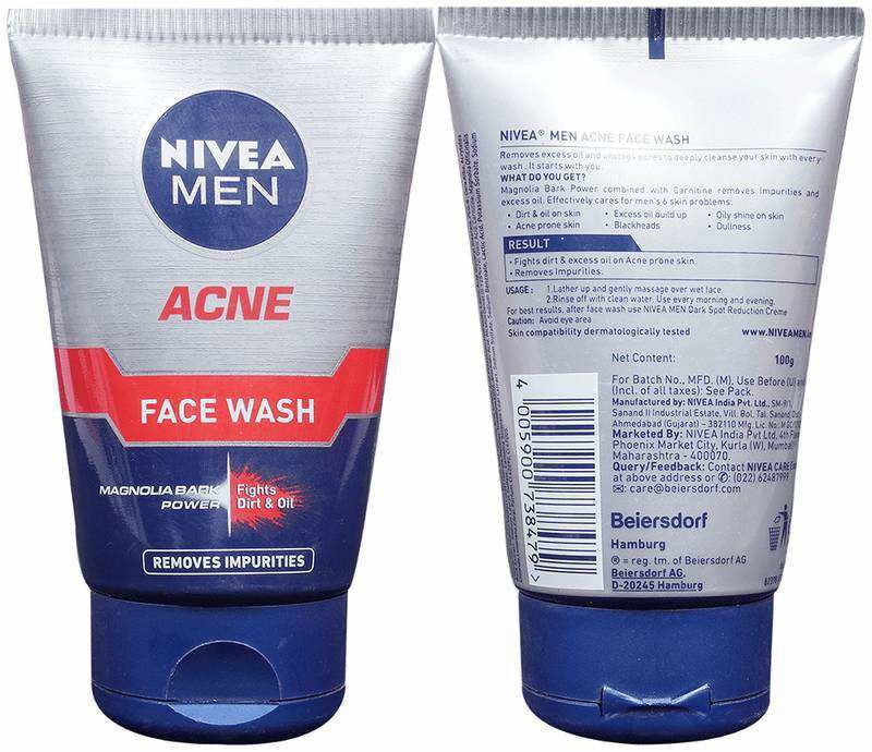 Nivea Men Acne Face Wash (tube of 100 gm face wash)