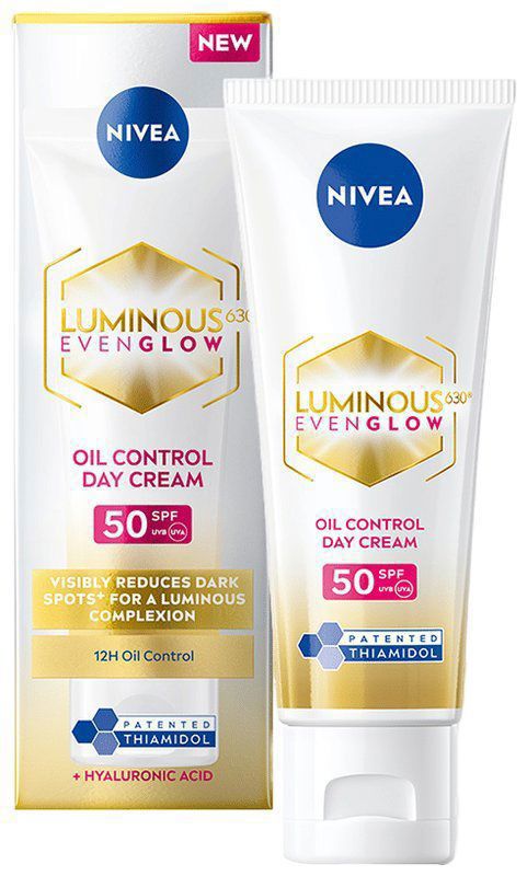 Nivea Luminous 630 Even Glow Oil Control Day Cream SPF 50 (tube of 40 ml cream)