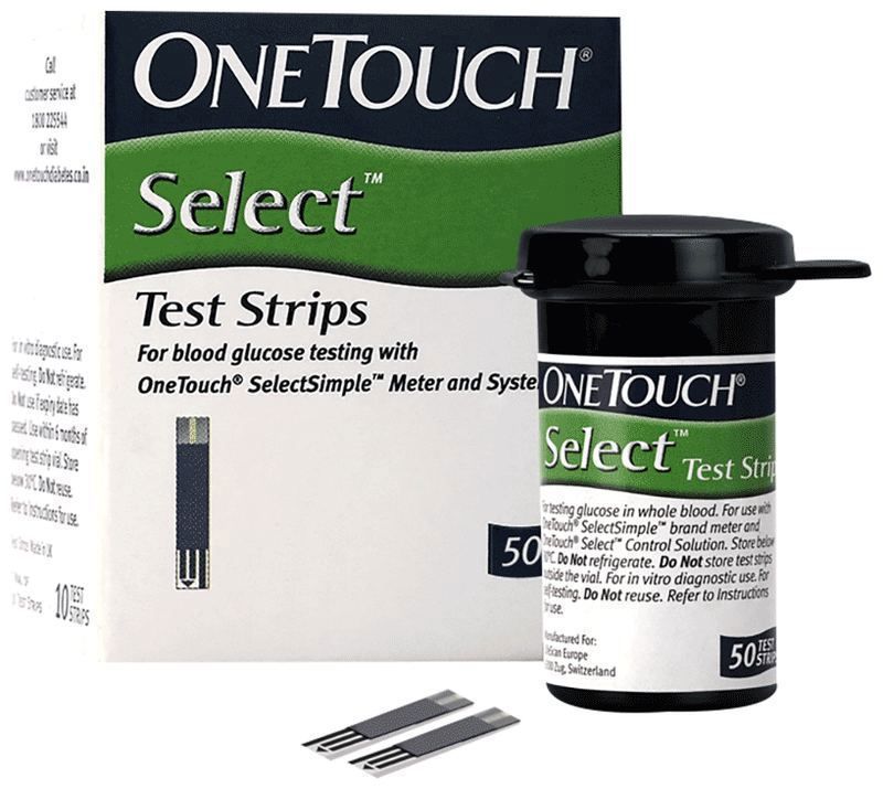 OneTouch Select Test Strip (Only Strips) - Diabetes Monitoring Devices - For use with OneTouch Select Simple Glucometer (packet of 50 test strips)
