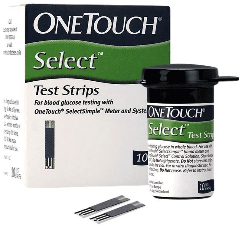 OneTouch Select Test Strip (Only Strips) - Diabetes Monitoring Devices - For use with OneTouch Select Simple Glucometer (packet of 10 test strips)