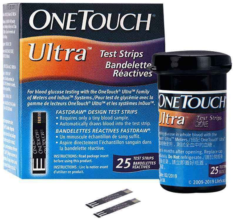 OneTouch Ultra Test Strip (Only Strips) - Diabetes Monitoring Devices (box of 25 test strips)