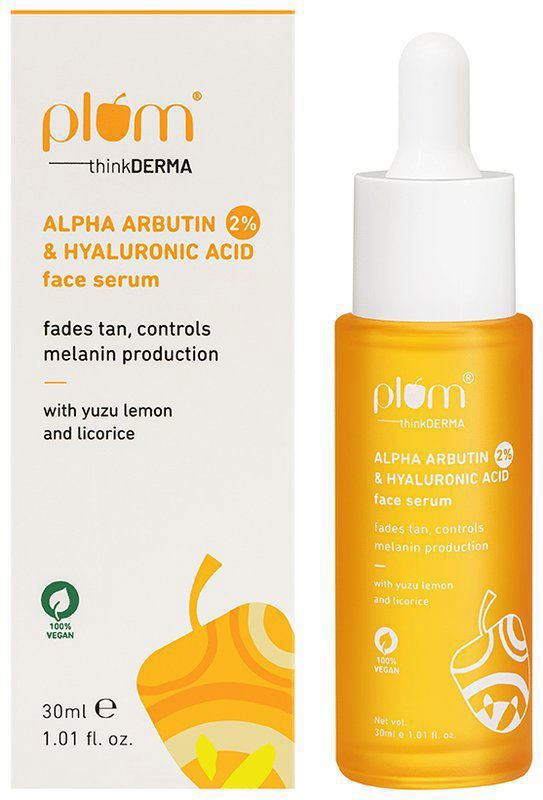 Plum 2% Alpha Arbutin & Hyaluronic Acid Face Serum (bottle of 30 ml serum)