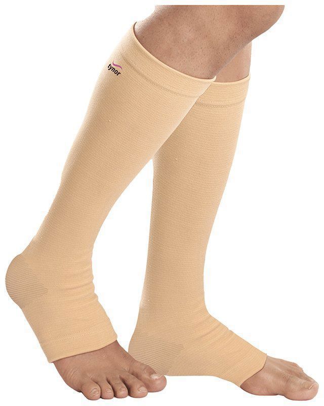 Tynor Compression Stocking Below Knee Classic - Beige - Large (box of 1 pair of stockings)
