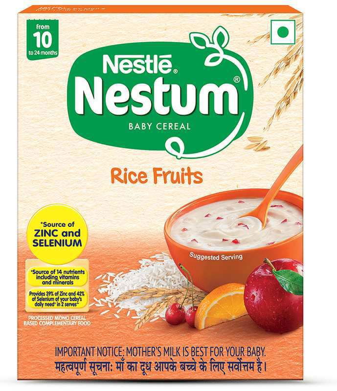 Nestle Nestum Baby Cereal From 10 to 24 Months Rice Fruits (box of 300 gm powder)