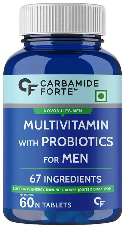 Carbamide Forte Multivitamin with Probiotics for Men - Boosts Gut Health, Bones, Joints & Digestive Health Tablet (bottle of 60 tablets)