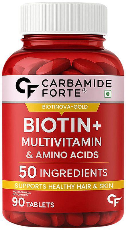 Carbamide Forte Biotin with Multivitamin for Hair, Skin, Energy & Immunity - Tablet (bottle of 90 tablets)