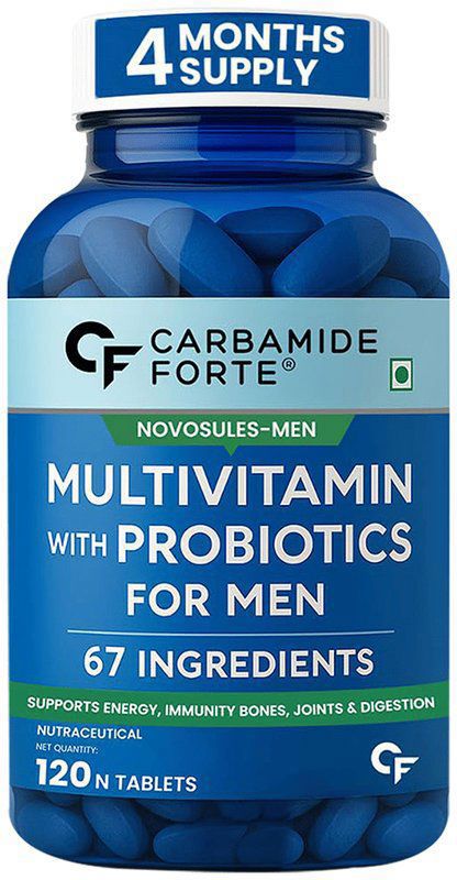 Carbamide Forte Multivitamin with Probiotics for Men - Boosts Gut Health, Bones, Joints & Digestive Health - Tablet (bottle of 120 tablets)