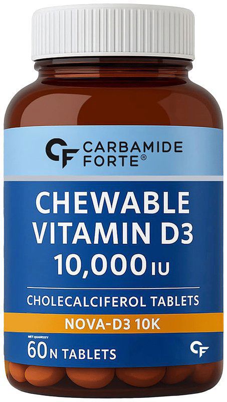 Carbamide Forte Chewable Vitamin D3 10,000IU Tablet (bottle of 60 tablets)