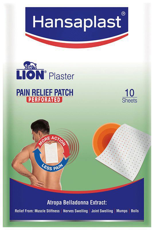 Hansaplast Lion plaster Pain relief patch perforated 16cmX10cm (packet of 10 patches)
