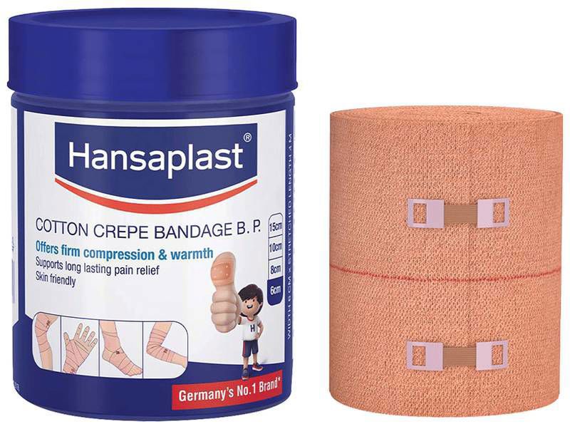 Hansaplast Crepe Bandage For Pain Relief - Skin-Friendly - For Hands, Legs & Ankle Support 6cm x 4m (box of 1 bandage)