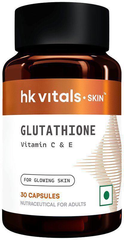 HK Vitals Glutathione 500mg - Capsule for Skin Health (bottle of 30 vegicaps)