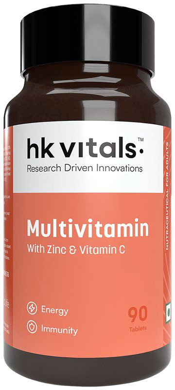 HK Vitals Multivitamin with Multimineral, Amino Acids, Taurine & Ginseng Extract - For Energy, Immunity & Stamina - Tablet (bottle of 90 tablets)