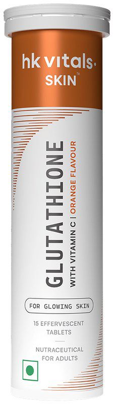 HK Vitals Glutathione with Vitamin C Promotes Skin Glow Effervescent Tablet Orange (bottle of 15 effervescent tablet)