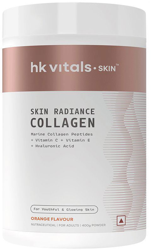 HK Vitals Skin Radiance Skin Collagen - Powder with Vitamin C, E & Biotin - Orange (jar of 400 gm powder)