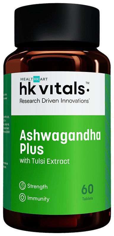 HK Vitals Ashwagandha Plus with Tulsi Tablet (bottle of 60 tablets)