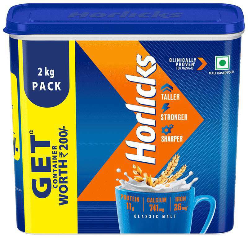 Horlicks Health & Nutrition Drink Powder Classic Malt (box of 2 kg powder)