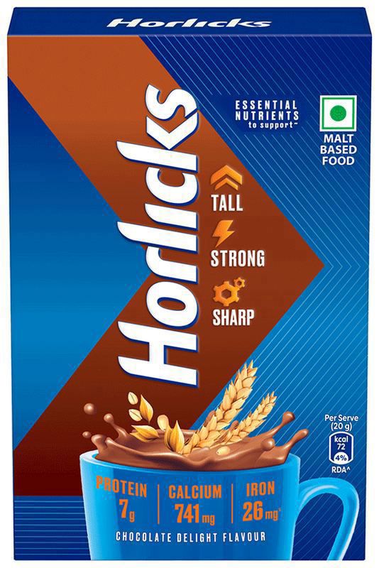 Horlicks Health & Nutrition Drink Chocolate Delight (box of 500 gm powder)