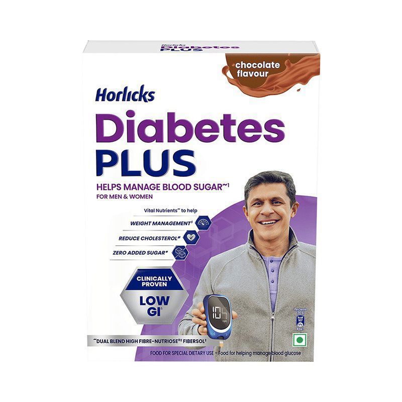 Horlicks Diabetes Plus Powder Helps Manage Blood Sugar Chocolate (box of 400 gm powder)