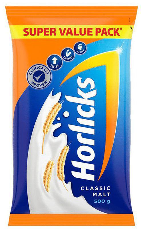 Horlicks Health & Nutrition Drink Classic Malt (packet of 500 gm powder)