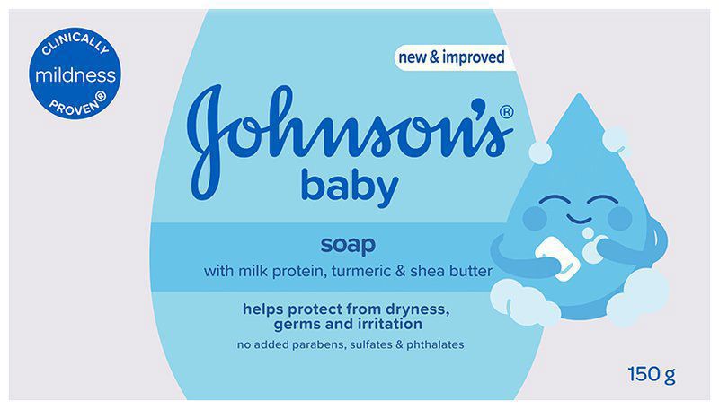 Johnson's Baby Soap with Naturally Derived Glycerin - Mild Soap (packet of 150 gm soap)