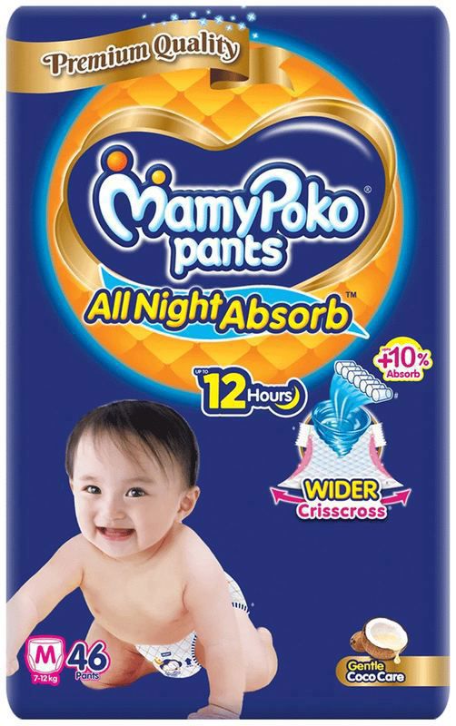 MamyPoko Pants Premium All Night Absorb Medium (packet of 46 diapers)