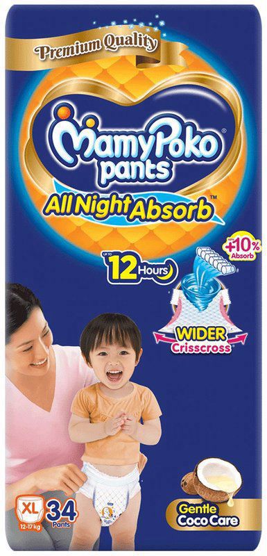 MamyPoko Pants Premium All Night Absorb XL (packet of 34 diapers)