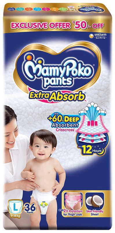 MamyPoko Pants Extra Absorb Large (packet of 36 diapers)