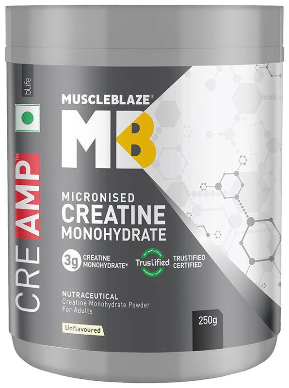 MuscleBlaze MB Creatine Monohydrate - For Muscle Strength, Lean Body Mass & Energy (jar of 250 gm powder)