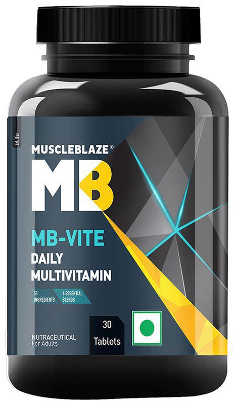 MuscleBlaze MB-Vite Multivitamin - With Amino Acids, Pre & Probiotic Blend - For Energy, Gut Health & Immunity - Tablet (bottle of 30 tablets)